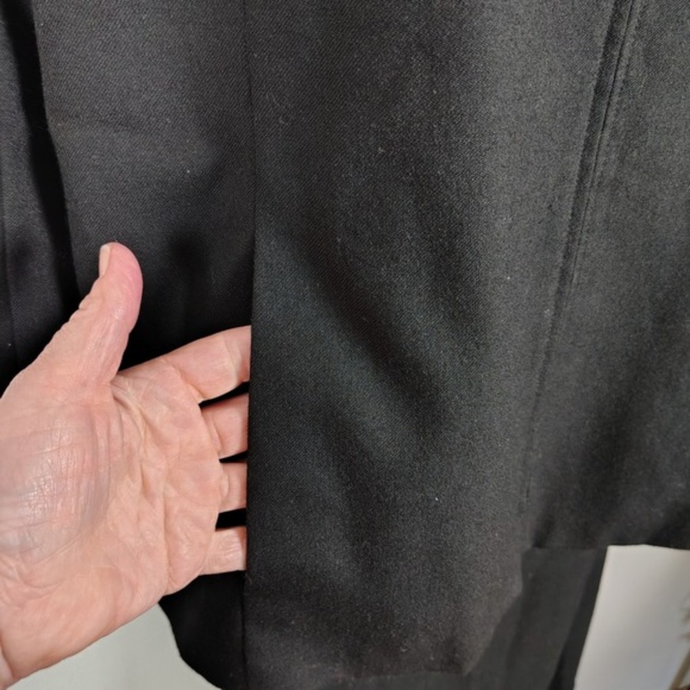 Sag Harbor Black 100% Wool Zip Front Jacket Skirt Suit Set 18 business modest‎ - Picture 8 of 11